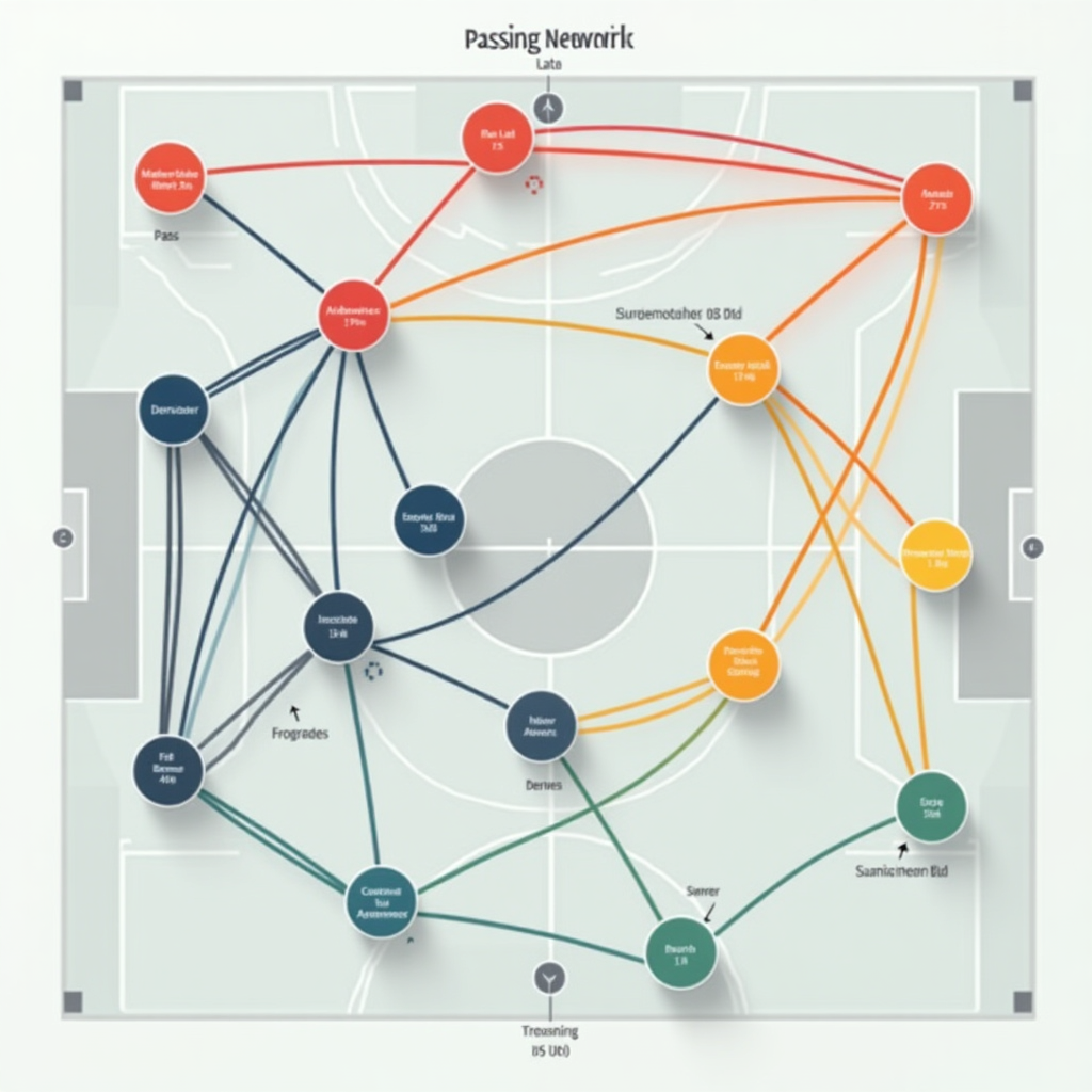 Team passing network visualization